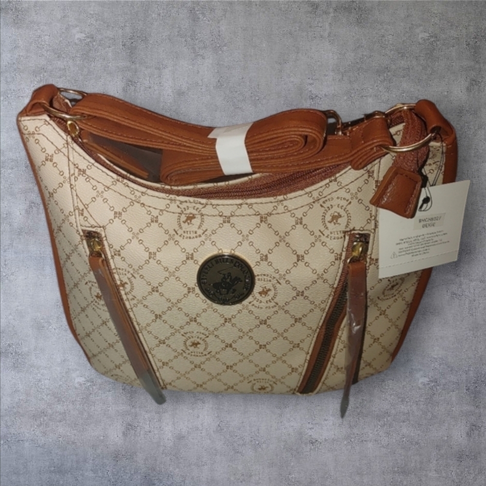 Polo Club Cream/BROWN Shoulder Bag, NWT